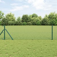 Berkfield Home Fence Post Set Set of 2 Green Metal 25 x 0.5 m Durable