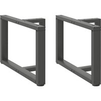 Berkfield Home Coffee Table Legs T-Shaped 2 pcs Anthracite 60x25x(42-43) cm Steel in Black
