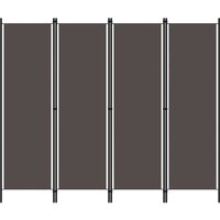 Berkfield Home 4-Panel Room Divider Anthracite 200x180 cm in Black