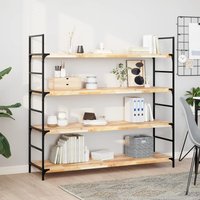Berkfield Home Floating Shelves 3 pcs 140x40x4 cm Untreated Solid Wood Acacia in Brown | Size: 140 x 40 x 4 cm