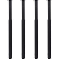 Berkfield Home Telescopic Table Legs 4 pcs Black 710 mm-1100 mm