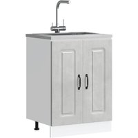 Berkfield Home Sink Base Cabinet Kalmar Concrete Grey 60x46x81.5 cm Engineered Wood