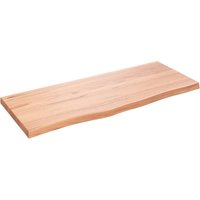 Berkfield Home Wall Shelf Light Brown 100x40x(2-4) cm Treated Solid Wood Oak