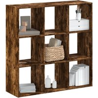 Berkfield Home Bookcase Smoked Oak 102x32x102 cm Engineered Wood in Brown | Size: 102 x 32 x 102 cm