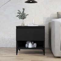 Berkfield Home Side Table Black 50x46x50 cm Engineered Wood | Size: 50 x 46 x 50 cm