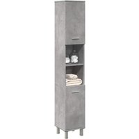 Berkfield Home Bathroom Cabinet Concrete Grey 30x30x179 cm Engineered Wood | Size: 30 x 30 x 179 cm