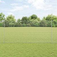 Berkfield Home Welded Wire Fence with 22 U Posts Silver 1.6x25 m Steel