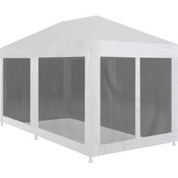 Berkfield Home Party Tent with 6 Mesh Sidewalls 6x3 m in White