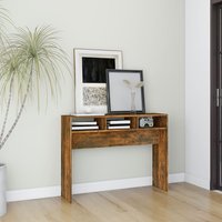 Berkfield Home Console Table Smoked Oak 105x30x80 cm Engineered Wood in Brown | Size: 105 x 30 x 80 cm