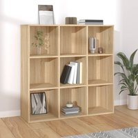 Berkfield Home Book Cabinet Sonoma Oak 98x30x98 cm Engineered Wood in Brown | Size: 98 x 30 x 98 cm