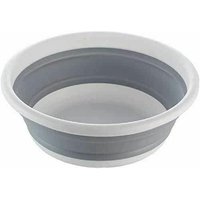 MANTRARAJ Collapsible Wash Basket Round Washing Basket Compact Sturdy Folding Silicon Basket in Grey