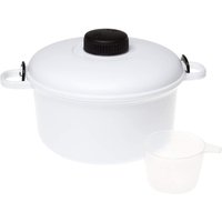 MANTRARAJ Microwave Pressure Cooker - Large Compact Rice Vegetable Easy Cook Micro Kitchen Master w/ Measuring Cup, Spatula & Recipe Book - Healthy &