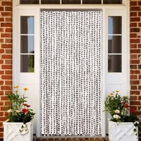 Berkfield Home Fly Curtain Taupe & White 100x230 cm Chenille