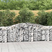 Berkfield Home Arched Gabion Baskets 4 pcs 400x50x80/100 cm Galvanised Iron in Silver