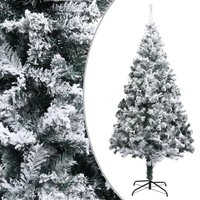 Berkfield Home Artificial Christmas Tree with Flocked Snow Green 240 cm PVC