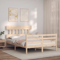 Berkfield Home Bed Frame without Mattress 140x190 cm Solid Wood in Brown