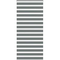 Berkfield Home Zebra Blind Dark Grey 115x230 cm Fabric Width 110.9 cm Polyester