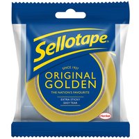 Sellotape Strong & Sticky Original Golden Tape Comes with a Easy Starter Tab, 50m in Gold