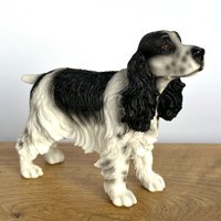 Animal Crackers Black & White Cocker Spaniel Figurine By Leonardo, Gift Boxed