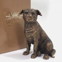 Animal Crackers Staffordshire Bull Terrier Bronze Effect Dog Figurine From The Reflections Bronzed Range By Leonardo, In Quality Gold Gift Box