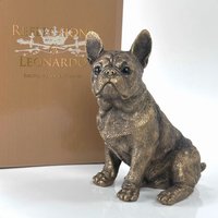 Animal Crackers French Bulldog Bronze Effect Dog Figurine From The Reflections Bronzed Range By Leonardo, In Quality Gold Gift Box