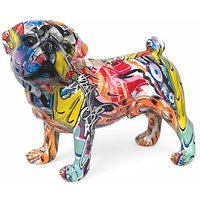 Animal Crackers Graffiti Art Pug Figurine, Bright Colour Home Decoration