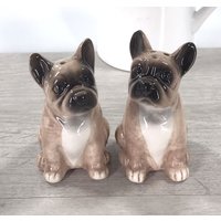 French Bulldog Ceramic Salt & Pepper Shaker Set Light