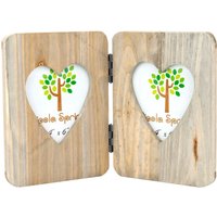 Rustic Hearts Folding 2 Photo Frame 4 x 6"