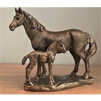 Animal Crackers Horse Mare & Foal Figurine, Leonardo Reflections Range, Gift Boxed in Bronze
