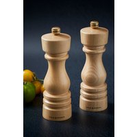Cole & Mason London Beech Wood Salt & Pepper Mill Set 180mm in Beige
