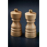 Cole & Mason London Beech Wood Salt & Pepper Mill Set 130mm in Beige