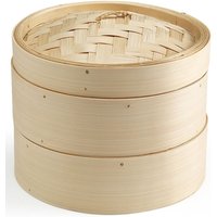 Bamboo Two Tier Round Food Steamer 20cm