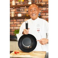 Ken Hom Induction Hobs Suitable Carbon Steel Wok 27cm in Black