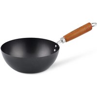 Ken Hom Classic Carbon Steel Non Stick Mini Wok 20cm with Wooden Handle - Black