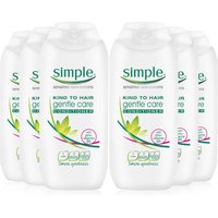 Simple Women's Gentle Conditioner 6x200ml Sensitive Scalp in White