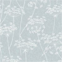 Superfresco Easy Aura Sprig Motif Wallpaper in Blue | Size: 10000mm x 520mm