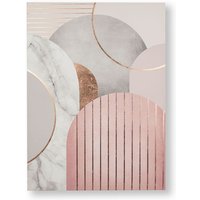 Art for the Home Pink & Grey Art Deco Geo Metallic Printed Canvas