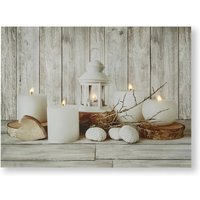 Art for the Home Coastal Treasures LED Printed Canvas in Beige