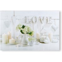 Art for the Home Hearts & Love LED Printed Canvas in Grey