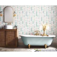 Morse Rose Sage Geometric Wallpaper 10000mm x 520mm