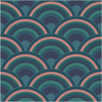 Graham & Brown Curve Earth Wallpaper in Navy | Size: 10000mm x 520mm