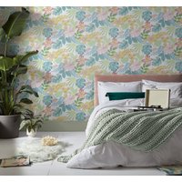 Envy So Exotic Day Floral Wallpaper in White | Size: 10000mm x 520mm