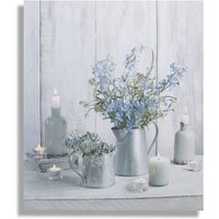 Art for the Home Something Blue LED Printed Canvas in Grey