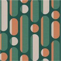 Morse Bottle Tangegreen Rust & Geometric Wallpaper 10000mm x 520mm