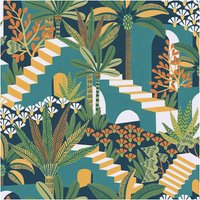 Envy Vacay Tropical Night Green Floral Wallpaper | Size: 10000mm x 520mm