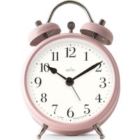 Acctim Shefford Compact Analogue Faux Bell Alarm Clock in Dusty Pink
