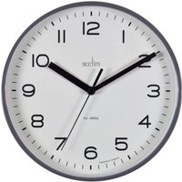 Acctim Runwell Small Wall Clock Quartz Slimline Case 20cm in Grey