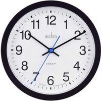 Acctim Bromham Non-Ticking Sweep Wall Clock 20cm in Black
