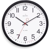 Acctim Kempston Wall Clock Metal Energy Efficient Movement Glass Lens 35cm in Black