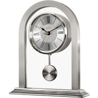Colney Pendulum Mantel Clock Quartz Brushed Metal & Glass Energy Efficient Movement